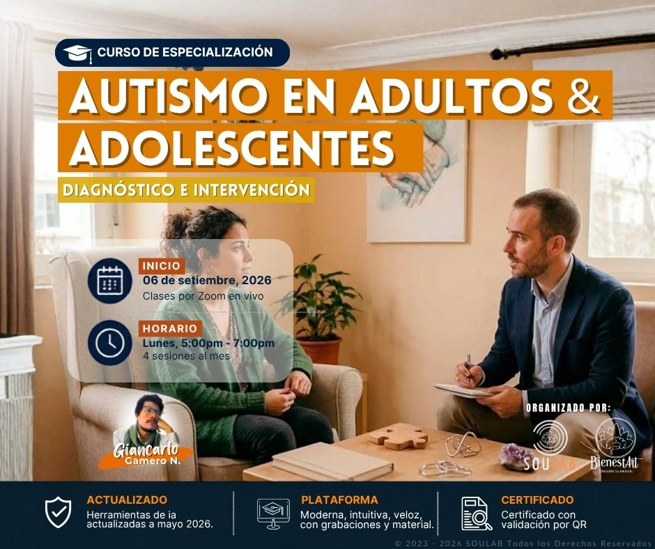 Curso de Especialización en Autismo en Adultos & Adolescentes: Diagnóstico e Intervención